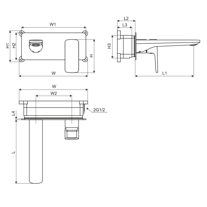 Bateria umywalkowa Excellent Keria, podtynkowa, wylewka 196mm, chrom
