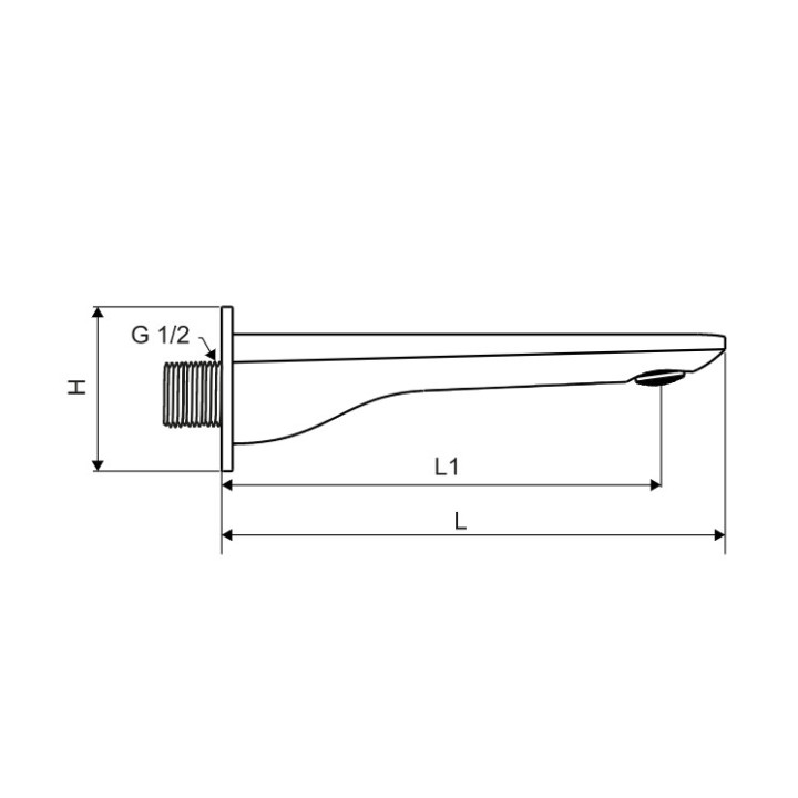 Wylewka wannowa Excellent Keira, 219mm, czarny mat