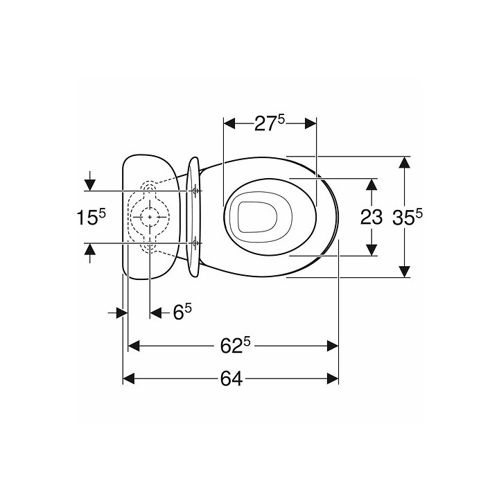 Zestaw kompakt WC miska ze spłuczką Koło Rekord, 64x35,5cm, Rimfree, bez rantu spłukującego, odpływ poziomy, doprowadzenie boczn