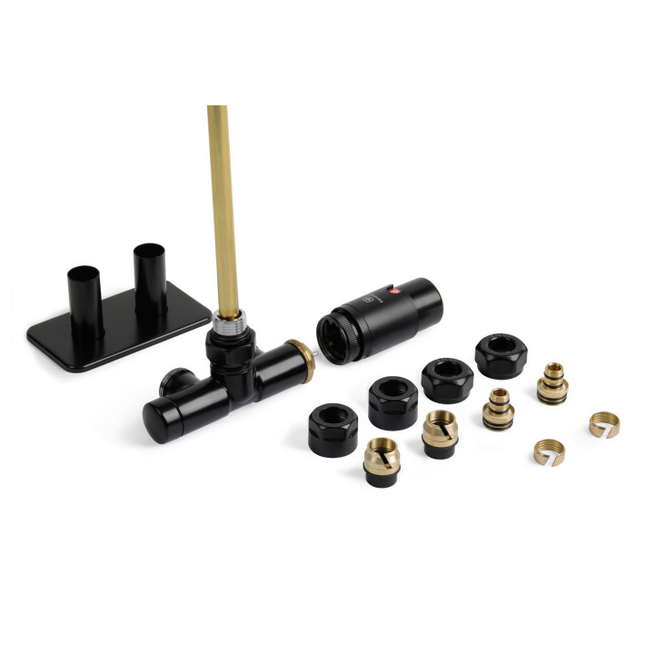 Zestaw zintegrowany termostatyczny kątowy z rurką zanurzeniową Terma, Lewy - chrom