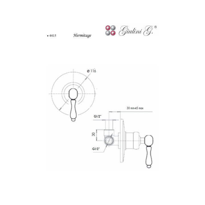 Bateria natryskowa podtynkowa Giulini G. Hermitage - sanitbuy.pl