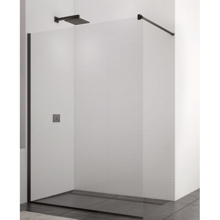 Ścianka walk-in Sanswiss Easy STR4P, 100x200cm, uniwersalna, szkło przejrzyste, profil czarny