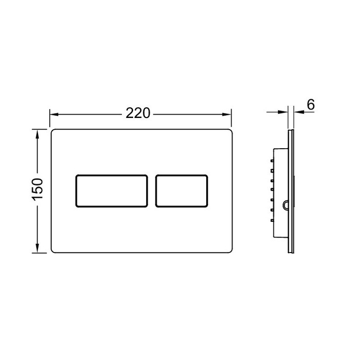 Przycisk spłukujący TECEsolid, spłukiwania dwoma ilościomi wody, 220x150mm, metalowy, biały