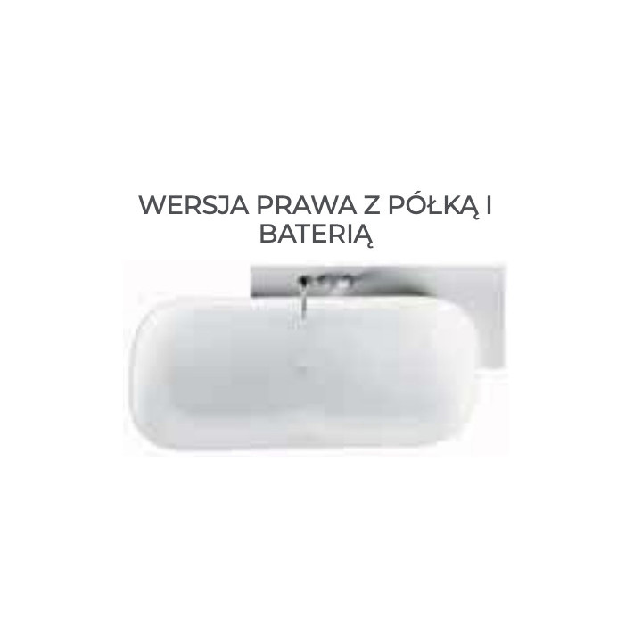 Wanna wolnostojąca Novellini Infinitive, 170x75cm, konglomerat Novotech, biały mat