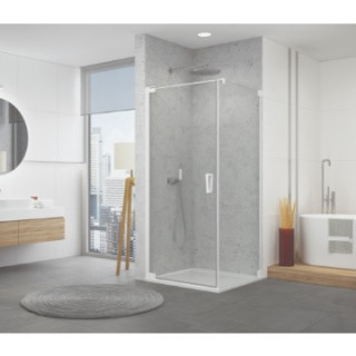 Kabina prysznicowa SanSwiss Cadura CA1C+CAT1 - prawa, 100x100x100x200cm. Drzwi wahadłowe jednoczęściowe z profilem przyściennym 