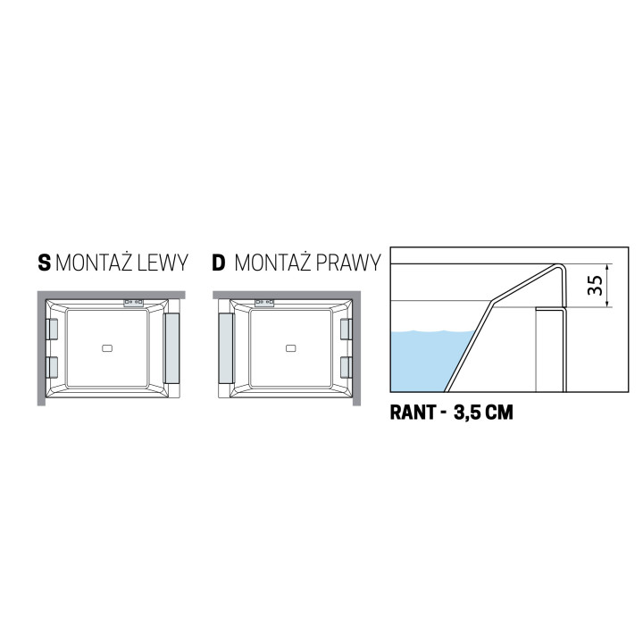 Wanna narożna z hydromasażem Novellini Divina Dual, 190x140cm, montaż prawy, ze stelażem, system przelewowy, bez obudowy, biały 
