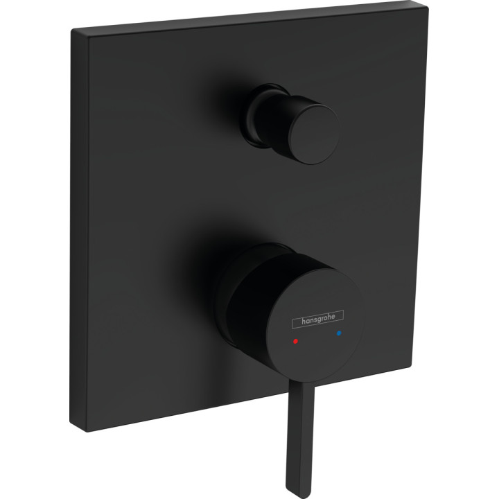 Bateria wannowa Hansgrohe Finoris, podtynkowa, jednouchwytowa, przełącznik ciśnieniowy, czarny mat
