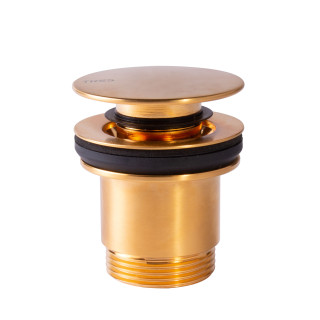 Odpływ umywalkowy Tres, click-clack, 63mm, 24-K złoto matowe