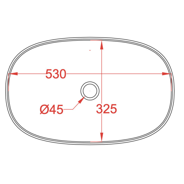 Miska wisząca Artceram A16, 52,5x36cm, bezrantowa, blu notte