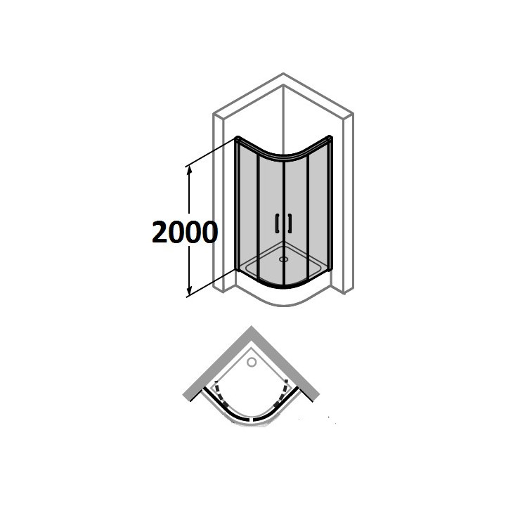 Kabina półokragła Huppe Classics 80x80 cm, srebrny mat, szkło przeźroczyste z Anti Plaque- sanitbuy.pl