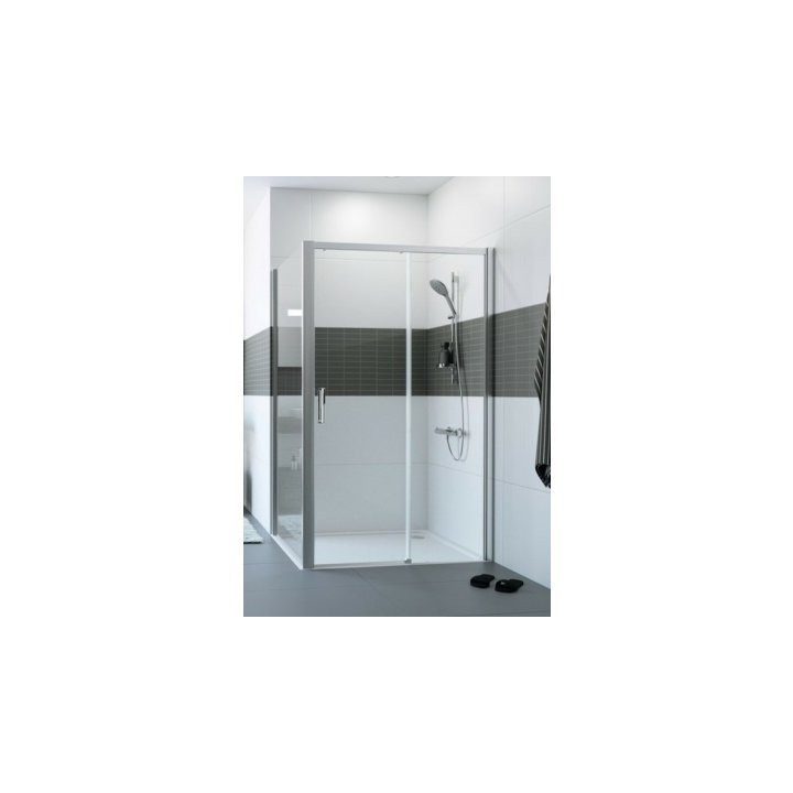 Drzwi prysznicowe  Huppe Classics 2 Gold Edition, 100cm, suwane 1-częściowe ze stałym segmentem, Anti-Plaque, profil złoty