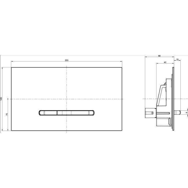 Przycisk spłukujący WC Villeroy & Boch ViConnect, 2 ilości spłukiwania, Glass Glossy White