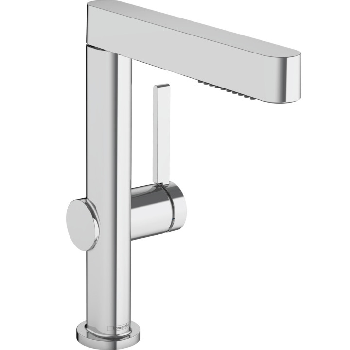 Bateria umywalkowa Hansgrohe Finoris, stojąca, jednouchwytowa, wysokość 182mm, komplet odpływowy, chrom