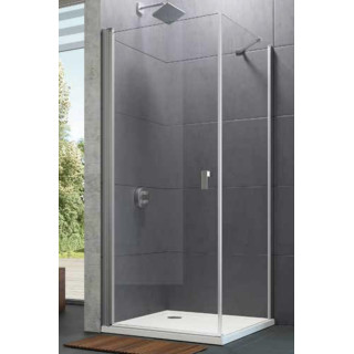 Drzwi skrzydłowe Huppe Design pure 4-kąt, 800mm, wahadłowe, uniwersalne, Anti-Plaque, profil chrom eloxal