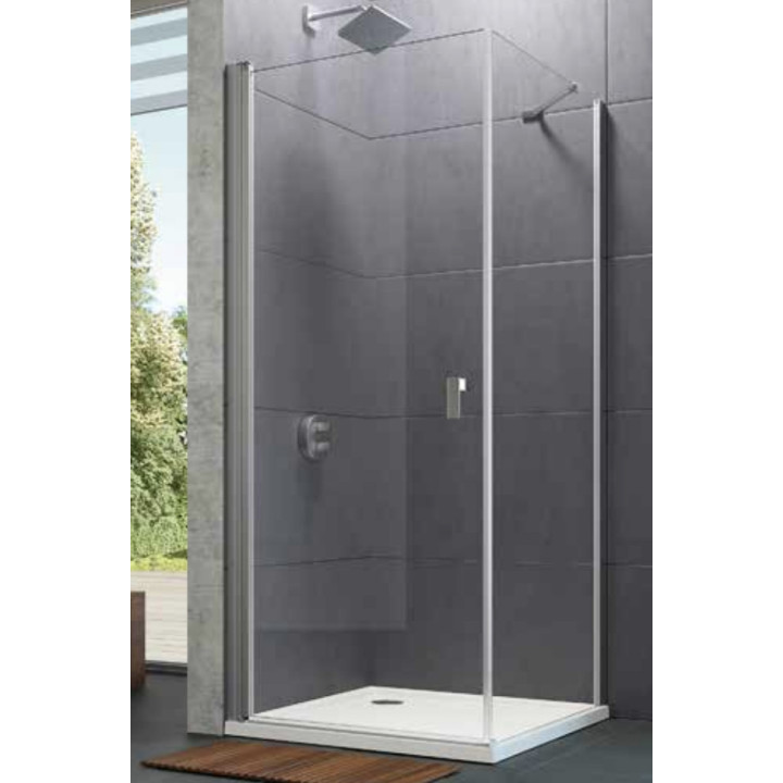 Drzwi skrzydłowe Huppe Design pure 4-kąt, 800mm, wahadłowe, uniwersalne, Anti-Plaque, profil chrom eloxal