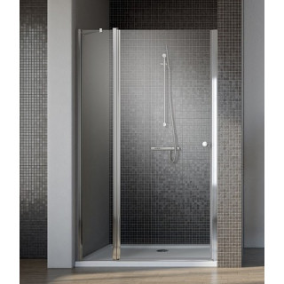 Drzwi przesuwne do wnęki Radaway Furo Black DWJ RH 100, prawe, ze ścianką, 100x200cm, okrągły uchwyt, szkło przejrzyste, profil 