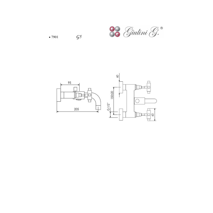 Bateria wannowa Giulini G. G5 kompletna- sanitbuy.pl