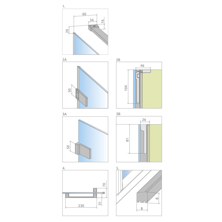 Drzwi prysznicowe do wnęki Radaway Arta QL DWS, prawe, na wymiar, 700-1500mm, szkło przejrzyste, profil chrom