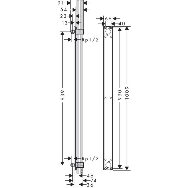 Zestaw podstawowy Axor One do kompletu prysznicowego