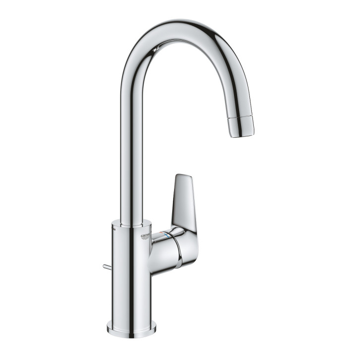 Bateria umywalkowa Grohe BauEdge, stojąca, wysokość 164mm, DN 15, rozmiar M, korek automatyczny, chrom