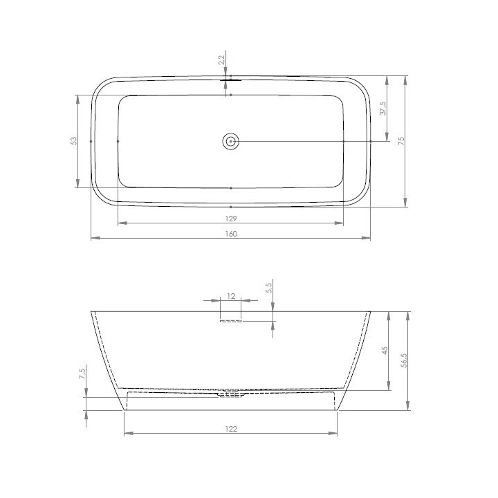 Wanna wolnostojąca Riho Malaga BS30 160x75, biała