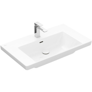 Umywalka meblowa Villeroy & Boch Subway 3.0, 100x47cm, z przelewem, otwór na armaturę, Weiss Alpin