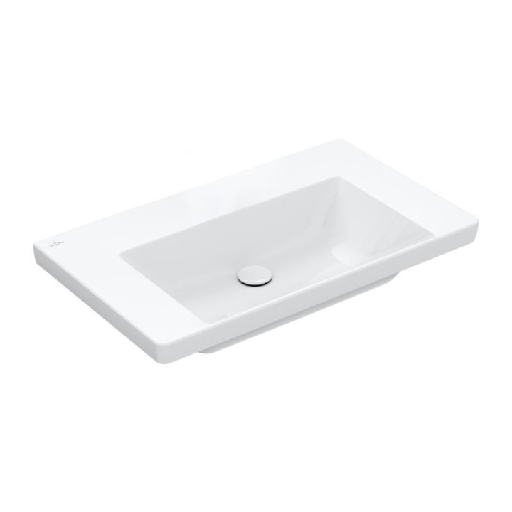 Umywalka meblowa Villeroy & Boch Subway 3.0, 80x47cm, bez przelewu, bez otworu na armaturę, Weiss Alpin