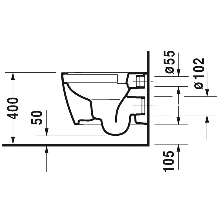 Miska wisząca WC Duravit ME by Starck Compact, 48x36cm, Rimless, bez rantu, mocowanie Durafix, biała