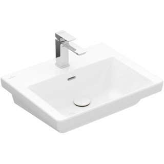 Umywalka meblowa Villeroy & Boch Subway 3.0, 60x47cm, z przelewem, otwór na armaturę, Weiss Alpin