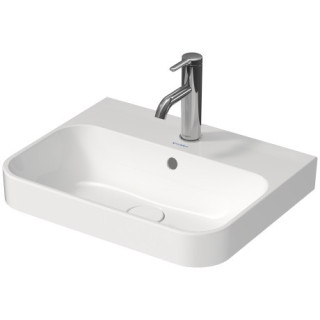 Umywalka stawiana na blat Duravit Happy D.2, 50x40xm, przelew, 1 otwór na baterię, zawór Push-Open, biała
