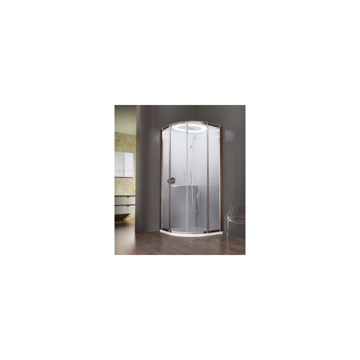 Kabina Novellini EON masażowo-parowa, 90x90 cm, profil srebrny, szkło z powłoką Crystal Clear- sanitbuy.pl