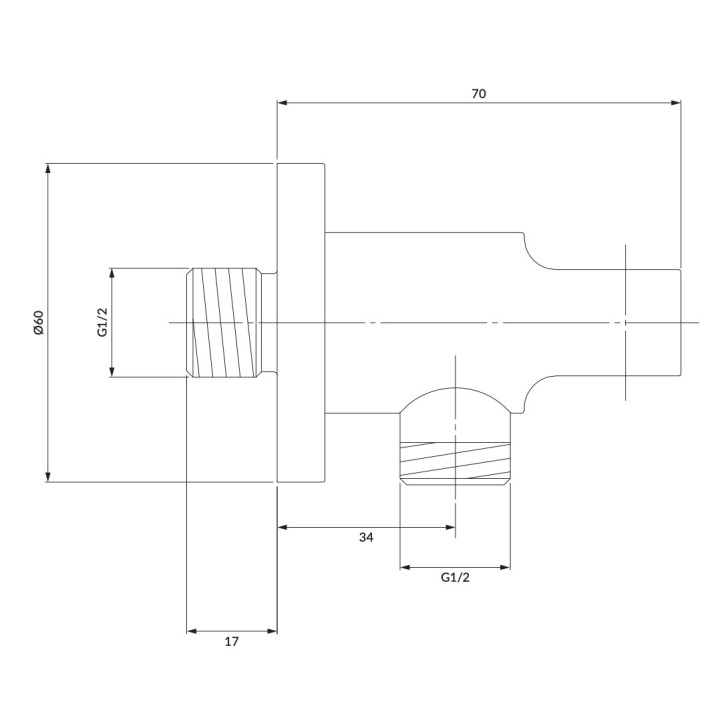 Przyłącze kątowe z uchwytem Omnires złoto