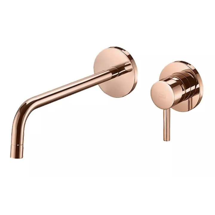 Bateria umywalkowa Paffoni Light, podtynkowa, 2-otworowa, wylewka 128mm, różowe złoto