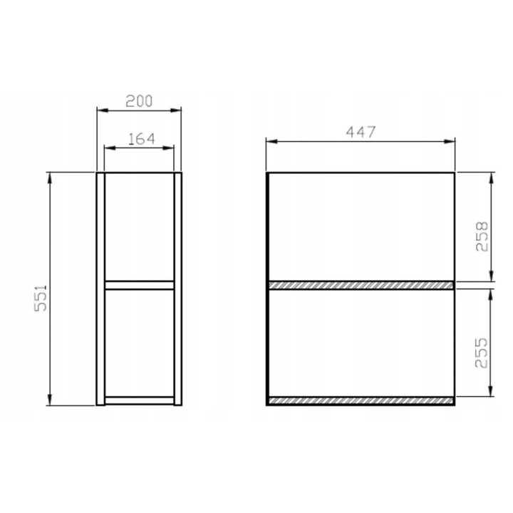 Szafka wisząca Cersanit Moduo, 80x20cm, otwarta, dąb