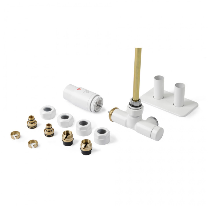 Zestaw zintegrowany termostatyczny kątowy z rurką zanurzeniową Terma, Lewy - chrom