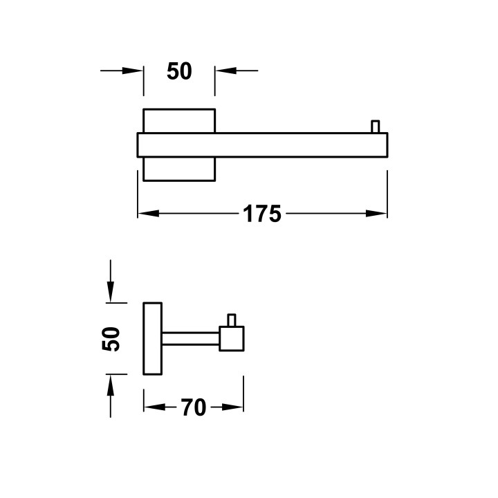 Uchwyt na papier toaletowy Tres Caudro-Tres, ścienny, bez pokrywy, 24-K złoto matowe