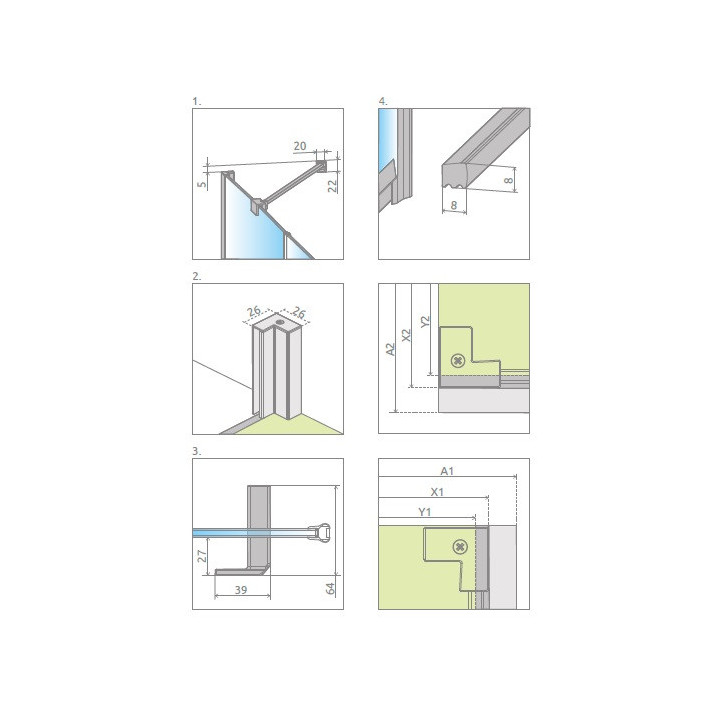 Kabina prysznicowa Radaway Modo X I 120, przejrzysta, 1180x2000mm