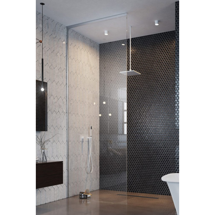 Kabina prysznicowa walk-in Radaway Nes Black Walk-in II Factory 120, uniwersalna, 120x200cm, szkło przejrzyste, profil czarny