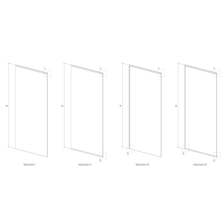 Kabina prysznicowa walk-in Radaway Nes Black Walk-in II Factory 120, uniwersalna, 120x200cm, szkło przejrzyste, profil czarny