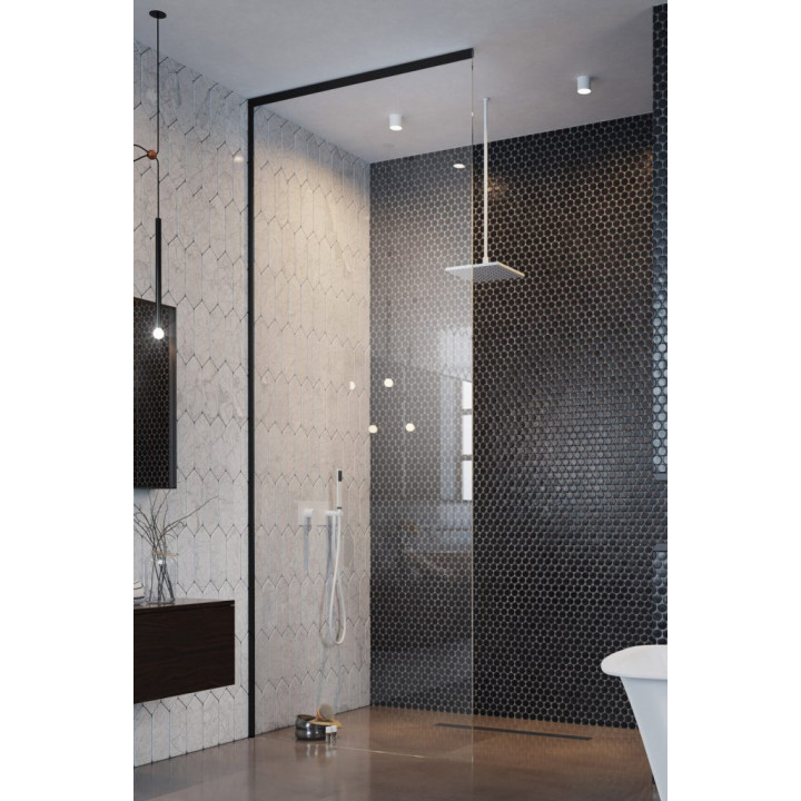 Kabina prysznicowa walk-in Radaway Nes Black Walk-in II Factory 120, uniwersalna, 120x200cm, szkło przejrzyste, profil czarny