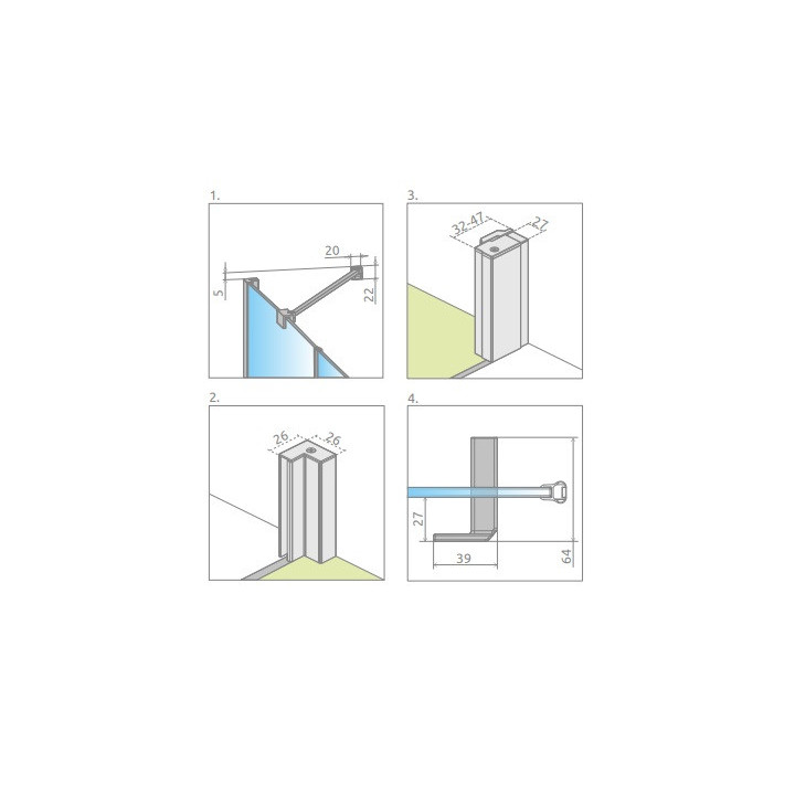 Drzwi prysznicowe Radaway Nes KDS II 120, lewe, 1200x2000mm, srebrny profil