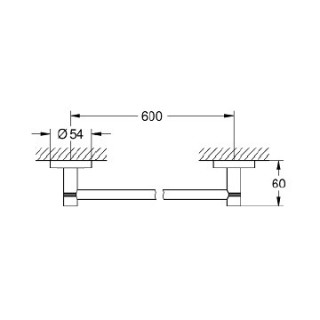 Wieszak na ręcznik kąpielowy, Grohe Essentials Cube, 654mm - polished nickel