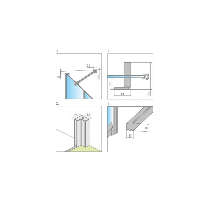 Drzwi prysznicowe Radaway Nes KDS II 120, lewe, 1200x2000mm, srebrny profil