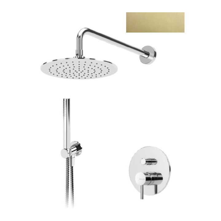 Zestaw natryskowy Bruma Lusitano, podtynkowy, deszczownica 250mm z ramieniem ściennnym, słuchawka 1-funkcyjna, sunrise