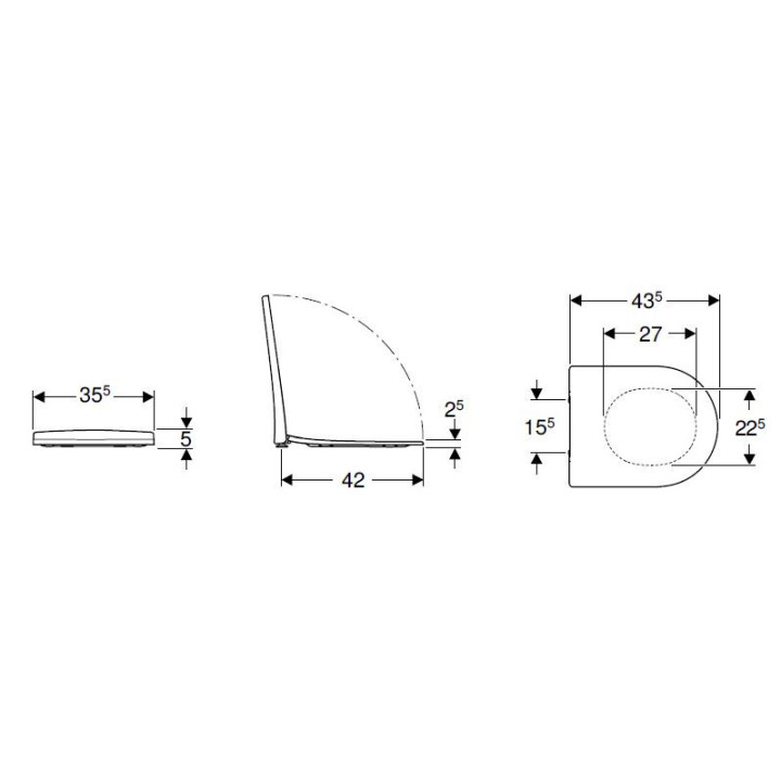 Miska ustępowa Geberit Citterio wisząca 56x36 cm, z powłoką keratec - biała