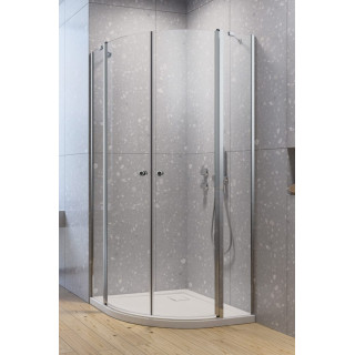 Kabina półokrągła Radaway Eos PDD I, 80x80cm, szkło przejrzyste, profil chrom