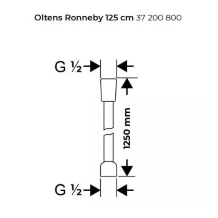 Wąż prysznicowy Oltens Ronneby, 125cm, głatka powierzchnia. chrom