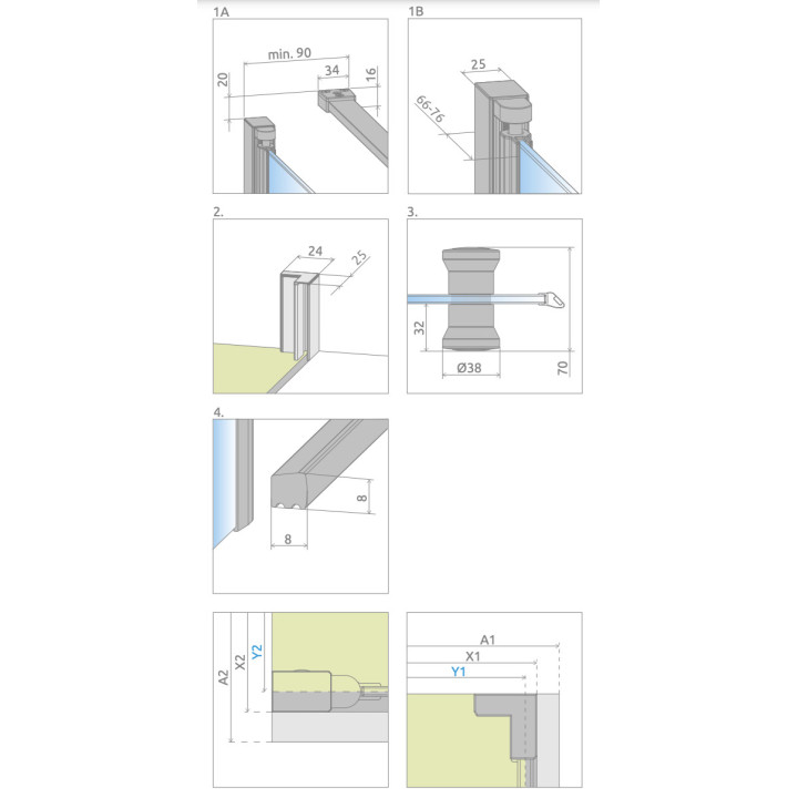 Drzwi kabiny prysznicowej Radaway Eos DWD+S, 80cm, dwuskrzydłowe, szkło przejrzyste, profil chrom