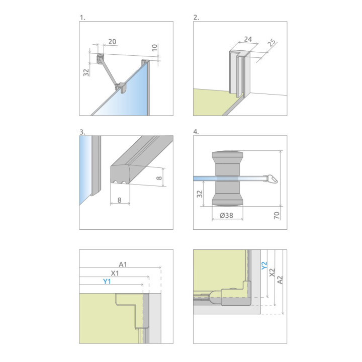 Drzwi kabiny prysznicowej Radaway Eos DWD+S, 80cm, dwuskrzydłowe, szkło przejrzyste, profil chrom