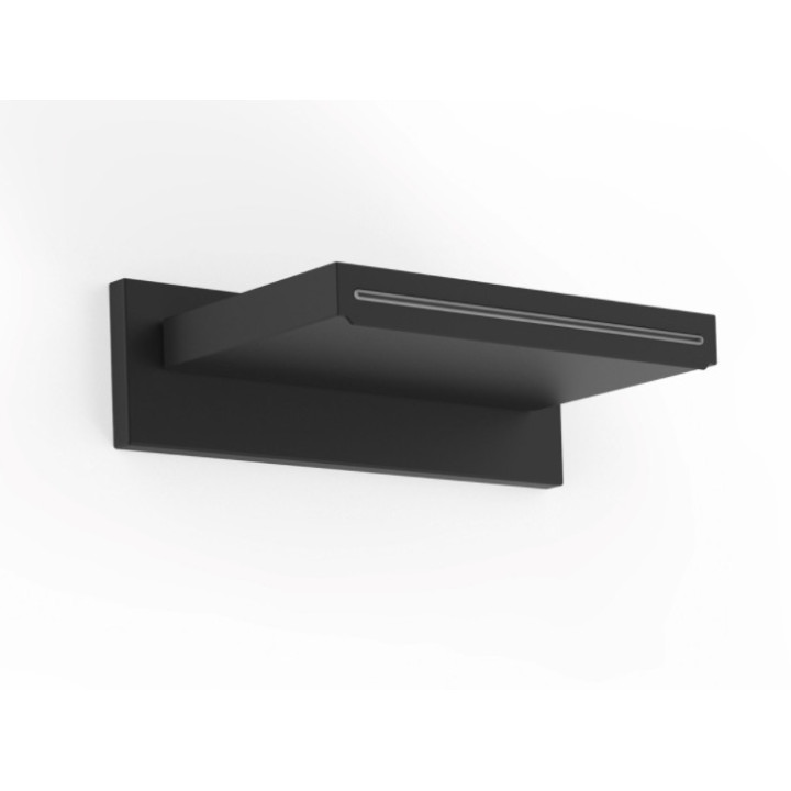 Natrysk ścienny Tres, z kaskadą, 152x200mm, stal nierdzewna, czarny mat